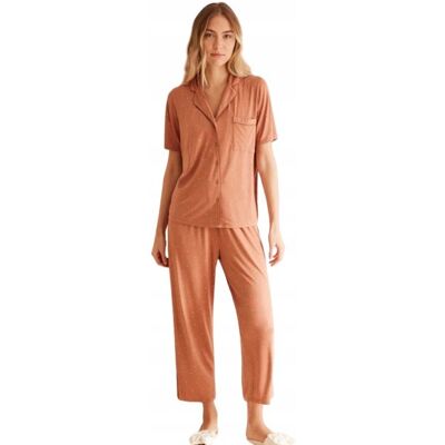 Inny producent WOMEN'SECRET BRĄZOWA PIŻAMA DAMSKA Z KRÓTKIM RĘKAWEM I KIESZENIĄ S J7A Inny producent WOMEN'SECRET BRĄZOWA PIŻAMA DAMSKA Z KRÓTKIM RĘKAWEM I KIESZENIĄ S J7A