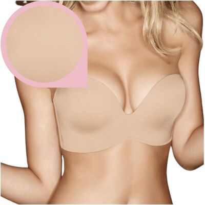 Wonderbra Ultimate Strapless WB00032D bezramiączkowy beżowy - 75C Wonderbra Ultimate Strapless WB00032D bezramiączkowy beżowy - 75C