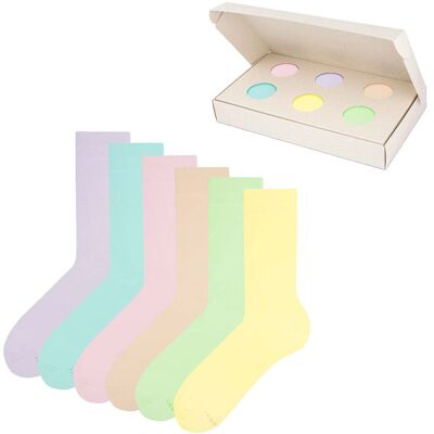 ZOOKSY zestaw klasycznych skarpet męskich r.41-46 6 par, długie skarpety unisex - PASTEL BOX ZOOKSY zestaw klasycznych skarpet męskich r.41-46 6 par, długie skarpety unisex - PASTEL BOX