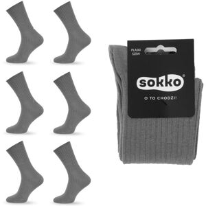 6X SOKKO SKARPETKI MĘSKIE DŁUGIE SZARE BEZUCISKOWE 42-44 - SM6-S45-SZA-42-44 6X SOKKO SKARPETKI MĘSKIE DŁUGIE SZARE BEZUCISKOWE 42-44 - SM6-S45-SZA-42-44