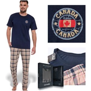 CORNETTE Piżama Męska CANADA 136/166 Bawełniana Beżowa Krata Rozmiar XXL CORNETTE Piżama Męska CANADA 136/166 Bawełniana Beżowa Krata Rozmiar XXL
