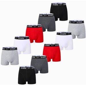 Lee Cooper Bokserki Męskie 10-pak, Bawełniane, Czarny, Szary, Biały, Czerwony, Rozmiar 3XL Lee Cooper Bokserki Męskie 10-pak, Bawełniane, Czarny, Szary, Biały, Czerwony, Rozmiar 3XL