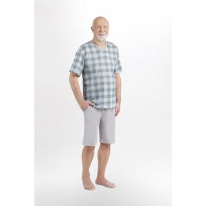 Odzież Martel Piżama Męska 4Xl Krótki Rękaw Spodnie Krata Bawełna Dla Taty Dziadka Szara1 Odzież Martel Piżama Męska 4Xl Krótki Rękaw Spodnie Krata Bawełna Dla Taty Dziadka Szara1