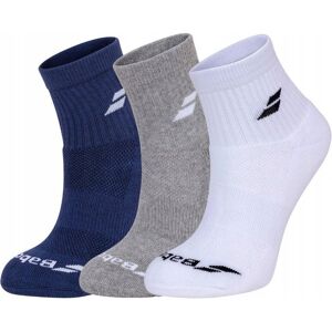 Skarpety tenisowe Babolat Quarter 3 PAIRS PACK - white/estate blue/grey 43/46 Skarpety tenisowe Babolat Quarter 3 PAIRS PACK - white/estate blue/grey 43/46