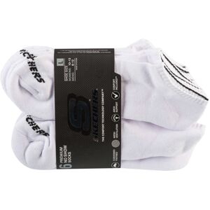 Skechers 6pk Unisex 1/2 Terry Crew Socks S118210-WHT, Kobieta/Mężczyzna, Skarpetki, Biały Skechers 6pk Unisex 1/2 Terry Crew Socks S118210-WHT, Kobieta/Mężczyzna, Skarpetki, Biały