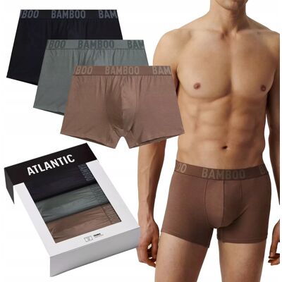 Atlantic Bokserki Męskie 3MH-215 Bambusowe Obcisłe Sportowe Bez Wzoru 3-Pack *S Atlantic Bokserki Męskie 3MH-215 Bambusowe Obcisłe Sportowe Bez Wzoru 3-Pack *S