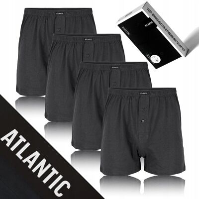 BOKSERKI MĘSKIE bawełniane luźne wygodne 4-pack grafitowy Atlantic *M BOKSERKI MĘSKIE bawełniane luźne wygodne 4-pack grafitowy Atlantic *M