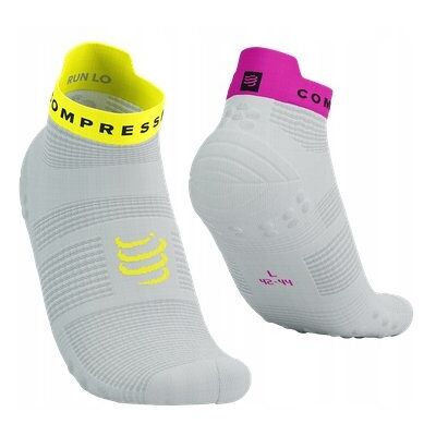 COMPRESSPORT Skarpetki do biegania krótkie White/Yellow/Pink r.45-48 COMPRESSPORT Skarpetki do biegania krótkie White/Yellow/Pink r.45-48