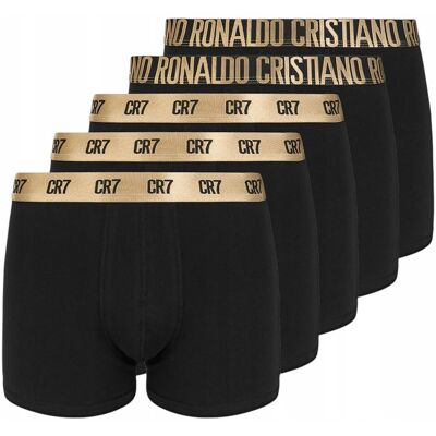 Cristiano Ronaldo CR7 BOKSERKI MĘSKIE MAJTKI TRUNK 5 PAK CZARNE r.L Cristiano Ronaldo CR7 BOKSERKI MĘSKIE MAJTKI TRUNK 5 PAK CZARNE r.L