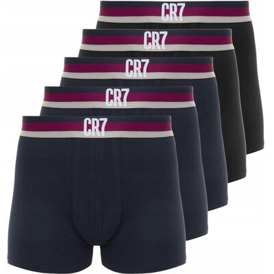 Cristiano Ronaldo CR7 BOKSERKI MĘSKIE MAJTKI TRUNK 5 PAK GRANATOWE/CZARNE r.L Cristiano Ronaldo CR7 BOKSERKI MĘSKIE MAJTKI TRUNK 5 PAK GRANATOWE/CZARNE r.L