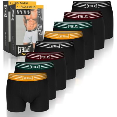 Everlast Bokserki Męskie 8 sztuk Zestaw Bawełna Czarne Kolor Guma Retro M Everlast Bokserki Męskie 8 sztuk Zestaw Bawełna Czarne Kolor Guma Retro M