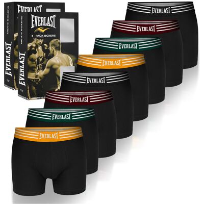 Everlast Bokserki Męskie 8 sztuk Zestaw Bawełna Czarne Kolor Guma Retro XL Everlast Bokserki Męskie 8 sztuk Zestaw Bawełna Czarne Kolor Guma Retro XL