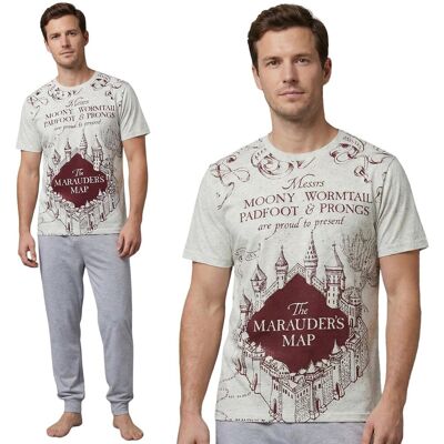 Harry Potter Szara, bawełniana piżama męska z długimi spodniami W KARTONIKU NA PREZENT XS Harry Potter Szara, bawełniana piżama męska z długimi spodniami W KARTONIKU NA PREZENT XS