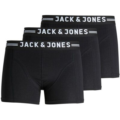 JACK & JONES intimo parigamba uomo jack and jones 12081832 - 3 pack black/black waistband JACK & JONES intimo parigamba uomo jack and jones 12081832 - 3 pack black/black waistband