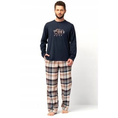 KEY PIŻAMA MĘSKA FLANELOWA MNS 444 B25 XXL GRANATOWO-BRĄZOWY KEY PIŻAMA MĘSKA FLANELOWA MNS 444 B25 XXL GRANATOWO-BRĄZOWY