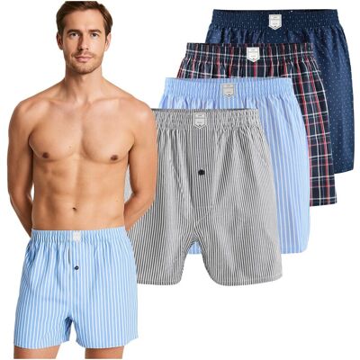 Lee Cooper Bokserki Męskie Luźne 4 sztuki Zestaw Bawełna Krata Paski Rozmiar XL Lee Cooper Bokserki Męskie Luźne 4 sztuki Zestaw Bawełna Krata Paski Rozmiar XL