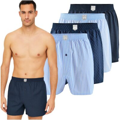 Lee Cooper Bokserki Męskie Luźne 4 sztuki Zestaw Bawełna Niebieskie Rozmiar L Lee Cooper Bokserki Męskie Luźne 4 sztuki Zestaw Bawełna Niebieskie Rozmiar L