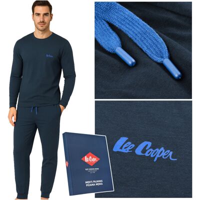 Lee Cooper Piżama Męska Bawełniana Długa Granat Niebieska Logo Rozmiar XXL Lee Cooper Piżama Męska Bawełniana Długa Granat Niebieska Logo Rozmiar XXL