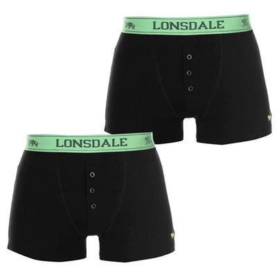Lonsdale bokserki, 2 sztuki, czarne FL, Rozmiar M Lonsdale bokserki, 2 sztuki, czarne FL, Rozmiar M