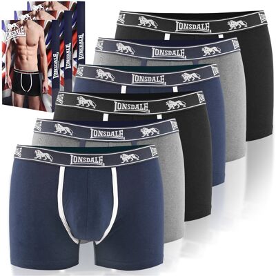 LONSDALE Bokserki Męskie 6 sztuk Bawełna Granatowe Szare Czarne Rozmiar M LONSDALE Bokserki Męskie 6 sztuk Bawełna Granatowe Szare Czarne Rozmiar M