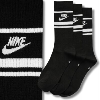 Męskie Skarpetki Skarpety Nike Jakość Czarne Zestaw 3x Pary Długie 46-50 Męskie Skarpetki Skarpety Nike Jakość Czarne Zestaw 3x Pary Długie 46-50