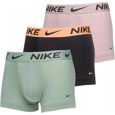 Nike BOKSERKI MĘSKIE MAJTKI TRUNK 3PK CZARNE/ZIELONE/RÓŻOWE r.XL Nike BOKSERKI MĘSKIE MAJTKI TRUNK 3PK CZARNE/ZIELONE/RÓŻOWE r.XL