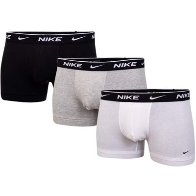 Nike BOKSERKI MĘSKIE TRUNK 3 PAK WHITE/GREY/BLACK 0000KE1008 MP1 - Rozmiar: L Nike BOKSERKI MĘSKIE TRUNK 3 PAK WHITE/GREY/BLACK 0000KE1008 MP1 - Rozmiar: L