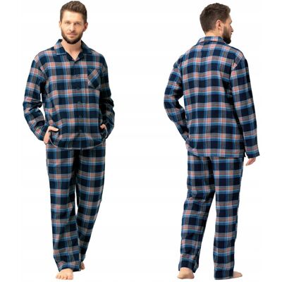Inny producent Piżama męska dwuczęściowa w kratę ciepła bawełna flanela Key 3XL Inny producent Piżama męska dwuczęściowa w kratę ciepła bawełna flanela Key 3XL