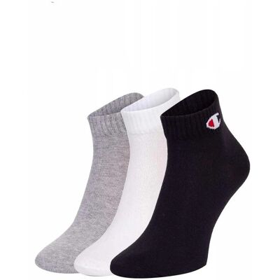 Skarpetki męskie Champion U20099EM006 3PK QUARTER SOCKS Szare Skarpetki męskie Champion U20099EM006 3PK QUARTER SOCKS Szare