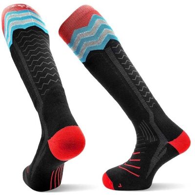 Skarpety narciarskie z wełny Merino Teko ecoSKI All-Mountain Medium Full Cushion 3.0 Black/Red M (38-41) Skarpety narciarskie z wełny Merino Teko ecoSKI All-Mountain Medium Full Cushion 3.0 Black/Red M (38-41)