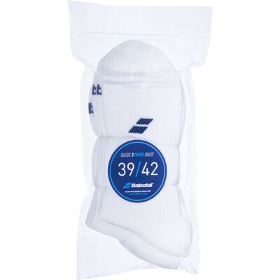Skarpety tenisowe Babolat 3 Pairs Pack - White/Estate Blue 47/50 Skarpety tenisowe Babolat 3 Pairs Pack - White/Estate Blue 47/50