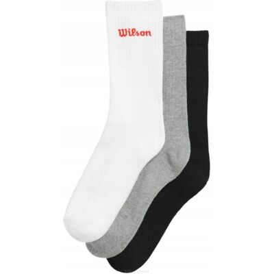 Skarpety tenisowe Wilson Crew Logo Sock 3P wielokolorowe 35-37 Skarpety tenisowe Wilson Crew Logo Sock 3P wielokolorowe 35-37