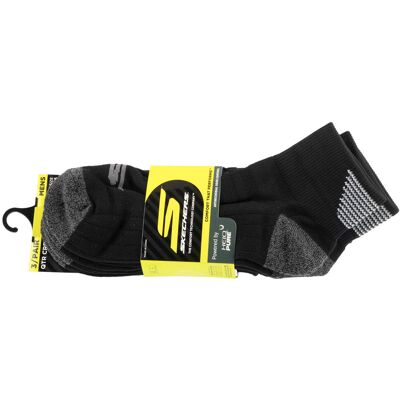 Skechers 3pk Mens 1/2 Terry Qtr Crew Socks S114662-Hblk, Mężczyzna, Skarpetki, Czarny Skechers 3pk Mens 1/2 Terry Qtr Crew Socks S114662-Hblk, Mężczyzna, Skarpetki, Czarny
