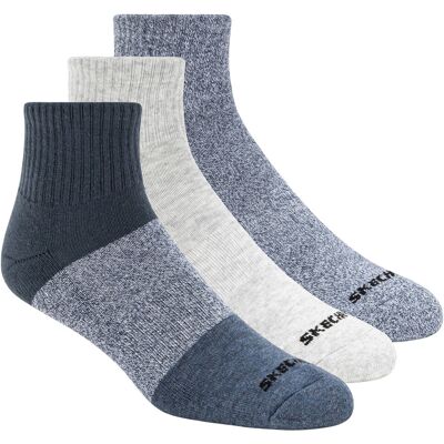 Skechers 3pk Mens Qtr Colorbloc Socks S118998-BLU, Mężczyzna, Skarpetki, Wielokolorowy Skechers 3pk Mens Qtr Colorbloc Socks S118998-BLU, Mężczyzna, Skarpetki, Wielokolorowy