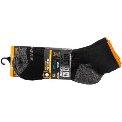 Skechers 3pk Mens Work Qtr Socks S115423-BLK, Mężczyzna, Skarpetki, Czarny Skechers 3pk Mens Work Qtr Socks S115423-BLK, Mężczyzna, Skarpetki, Czarny
