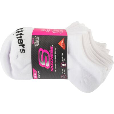 Skechers 6pk Girls Cotton Ns Socks S117880-WHT, Kobieta/Mężczyzna, Skarpetki, Biały Skechers 6pk Girls Cotton Ns Socks S117880-WHT, Kobieta/Mężczyzna, Skarpetki, Biały