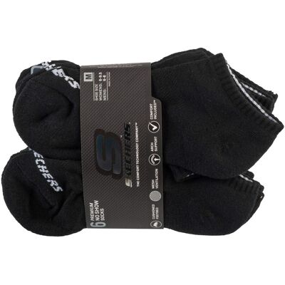 Skechers 6pk Unisex 1/2 Terry Crew Socks S118209-BLK, Kobieta/Mężczyzna, Skarpetki, Czarny Skechers 6pk Unisex 1/2 Terry Crew Socks S118209-BLK, Kobieta/Mężczyzna, Skarpetki, Czarny