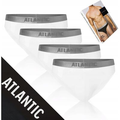 SLIPY MĘSKIE 4-pak bawełniane miękkie majtki sport białe Atlantic *M SLIPY MĘSKIE 4-pak bawełniane miękkie majtki sport białe Atlantic *M