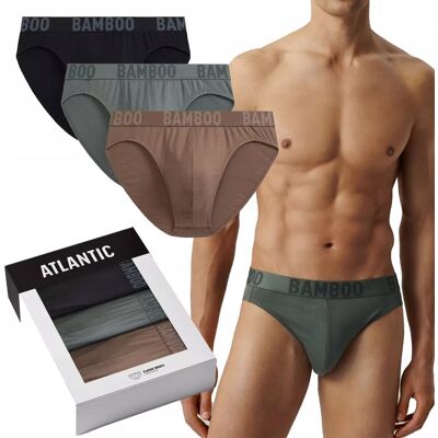 Slipy Męskie Atlantic 3MP-199 3-Pack Bambusowe Wygodne Oddychające *XXL Slipy Męskie Atlantic 3MP-199 3-Pack Bambusowe Wygodne Oddychające *XXL