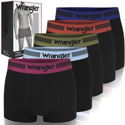 Wrangler Bokserki Męskie TRUNK Bawełna 5 sztuk Czarne 22134 Rozmiar S Wrangler Bokserki Męskie TRUNK Bawełna 5 sztuk Czarne 22134 Rozmiar S