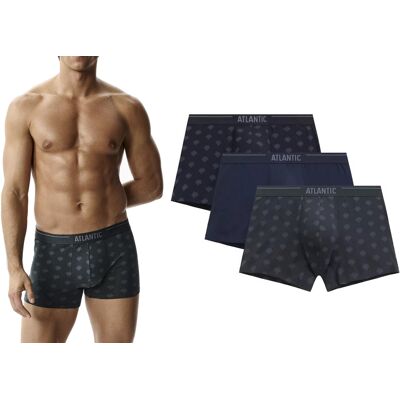 Atlantic Bokserki Męskie Klasyczne Bawełniane 3mh-240-Gra/indz/gr 3-Pack Xl Atlantic Bokserki Męskie Klasyczne Bawełniane 3mh-240-Gra/indz/gr 3-Pack Xl