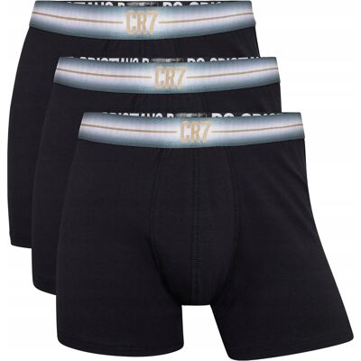 Cristiano Ronaldo Bokserki męskie CR7 Basic Trunk 3 pary black/navy blue S Cristiano Ronaldo Bokserki męskie CR7 Basic Trunk 3 pary black/navy blue S