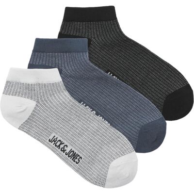 JACK & JONES skarpetki męskie krótkie Bird Eye 3 szt. czarne JACK & JONES skarpetki męskie krótkie Bird Eye 3 szt. czarne