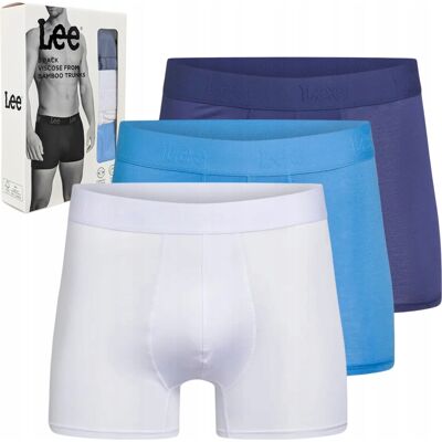 Lee Hewitt bokserki Blue/White/Atlantic męskie bambusowe majtki 3 sztuki S Lee Hewitt bokserki Blue/White/Atlantic męskie bambusowe majtki 3 sztuki S