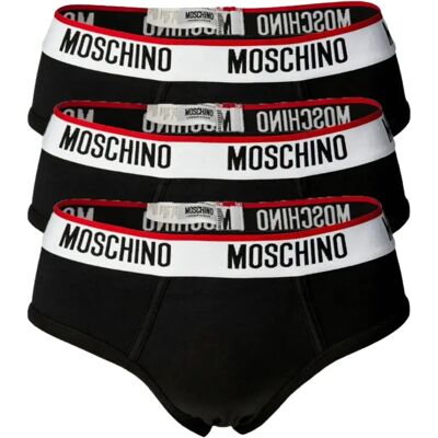 Moschino Czarny Męski Trzypak Bawełnianych Slipów Xl Moschino Czarny Męski Trzypak Bawełnianych Slipów Xl