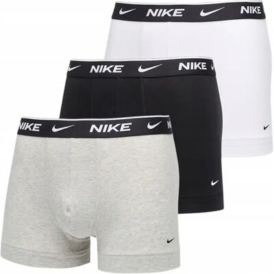 Nike Bokserki Męskie Majtki Cotton Stretch Trunk 3p Czarne/szare/białe R.M Nike Bokserki Męskie Majtki Cotton Stretch Trunk 3p Czarne/szare/białe R.M