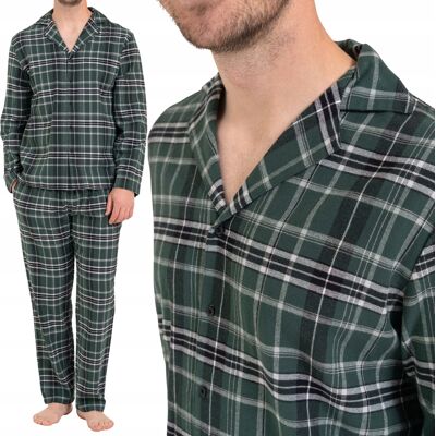 Piżama Męska Flanelowa 100% Bawełna Zielona Krata Dwuczęściowa Moraj Xxl Green Piżama Męska Flanelowa 100% Bawełna Zielona Krata Dwuczęściowa Moraj Xxl Green
