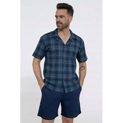 Piżama Męska Kr 2000/02 - Granatowy, Xxl Cornette Piżama Męska Kr 2000/02 - Granatowy, Xxl Cornette