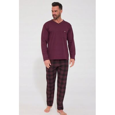 PIŻAMA MĘSKIE DR 122/334 RUSSELL - BORDO, XL CORNETTE PIŻAMA MĘSKIE DR 122/334 RUSSELL - BORDO, XL CORNETTE