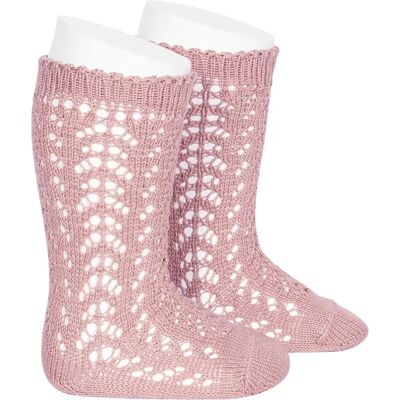 CONDOR Podkolanówki Ażurowe Pale Pink Różowy 27/31 CONDOR Podkolanówki Ażurowe Pale Pink Różowy 27/31